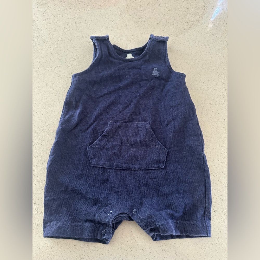 Baby Gap navy blue short sleeve romper size 6-12 months